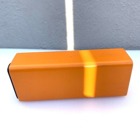 Paul Frank Orange & Brown Leather Sliding Sunglasses Eye Glasses Case Hard Sided - Picture 5 of 5